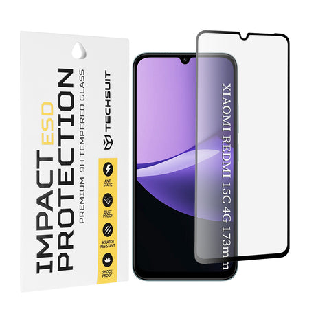 Folie de protectie Techsuit ESD Glass compatibil cu Xiaomi Redmi 15C 4G / Redmi 15C 5G / Poco C85 4G, Negru
