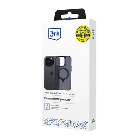 Husa de protectie 3mk Smoke Mag&Stand compatibil cu iPhone 16 Pro Max, Negru