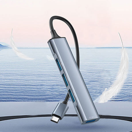 Hub/Dock Yesido Docking Station 4in1 (HB17), Type-C to 1x USB3.0, 3x USB2.0, Plug&Play, 5Gbps, Aluminum Alloy, Gri