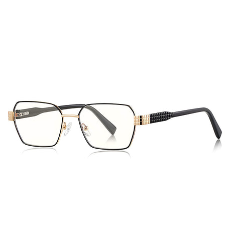 Techsuit Anti-Blue Light Glasses Reflex PC (3161), for Women, Rectangle, Metal Frame, AC Lens, Negru