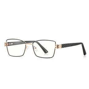 Techsuit Anti-Blue Light Glasses Reflex PC (3171), for Women, Rectangle, Metal Frame, AC Lens, Negru