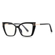 Techsuit Anti-Blue Light Glasses Reflex PC (2260), for Women, Oversize, TR90&Metal Frame, AC Lens, Negru /Gold