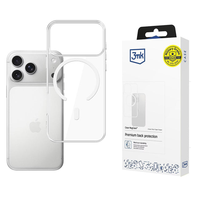 Husa de protectie 3mk Clear MagCase compatibil cu iPhone 17 Pro Max, Transparent