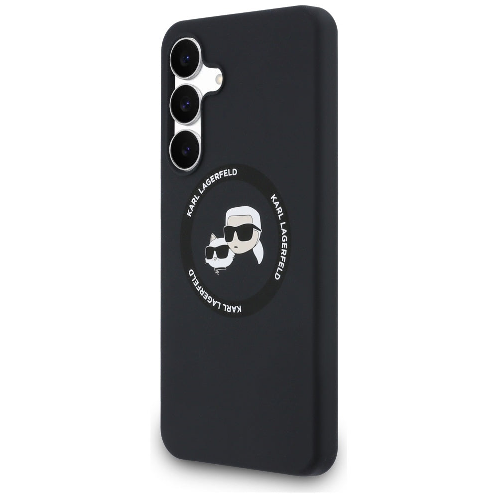 Husa de protectie Karl Lagerfeld Silicone KC Heads MagSafe (KLHMS25FESKCHTCK) compatibil cu Samsung Galaxy S25 FE, Negru