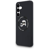 Husa de protectie Karl Lagerfeld Silicone KC Heads MagSafe (KLHMS25FESKCHTCK) compatibil cu Samsung Galaxy S25 FE, Negru