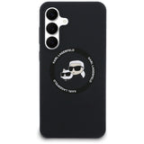 Husa de protectie Karl Lagerfeld Silicone KC Heads MagSafe (KLHMS25FESKCHTCK) compatibil cu Samsung Galaxy S25 FE, Negru