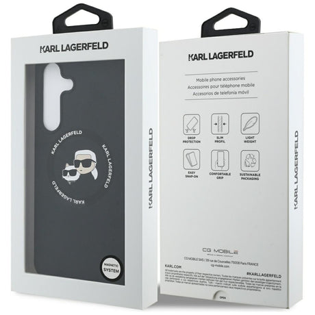 Husa de protectie Karl Lagerfeld Silicone KC Heads MagSafe (KLHMS25FESKCHTCK) compatibil cu Samsung Galaxy S25 FE, Negru