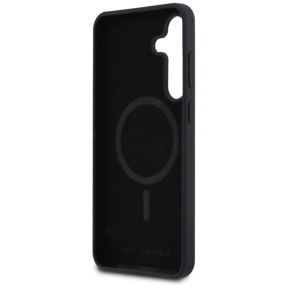 Husa de protectie Karl Lagerfeld Silicone KC Heads MagSafe (KLHMS25FESKCHTCK) compatibil cu Samsung Galaxy S25 FE, Negru
