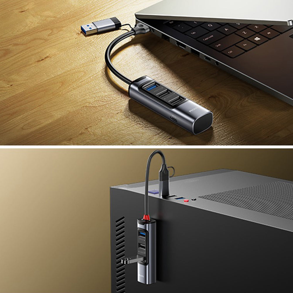 Hub Yesido (HB19), USB Type-C to 3x USB, 5Gbps, Gri
