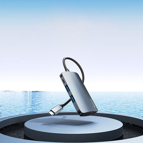 Hub/Dock Yesido Docking Station 7in1 (HB16), Type-C to 1x USB3.0, 2x USB2.0, TF/SD Card, 1x VGA, 1x Type-C, 5Gbps, PD100W, Gri