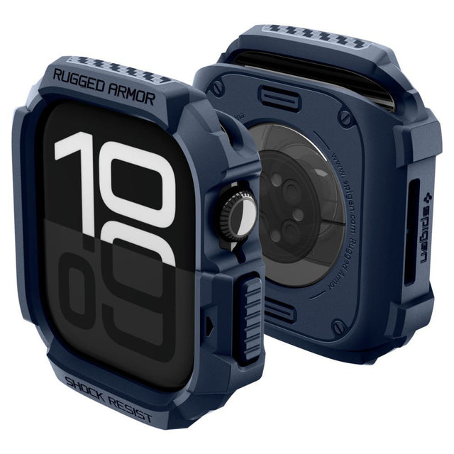 Accesoriu smartwatch Spigen Rugged Armor V2 (ACS10492) compatibil cu Apple Watch 10 42mm / Watch 11 42mm, Bleumarin