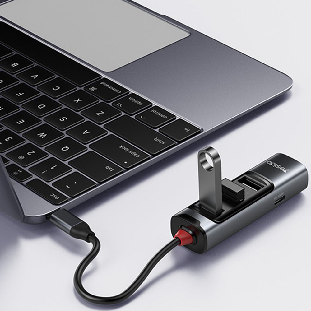 Hub/Dock Yesido Docking Station 5in1 (HB22), Type-C to 3x USB, USB-C, HDMI, PD100W, Fast Charge, 4K@30Hz, 5Gbps, Gri