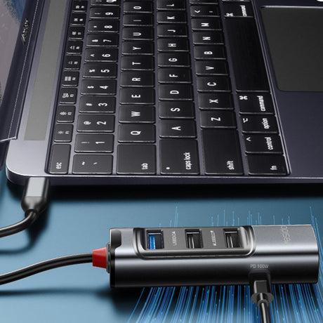 Hub/Dock Yesido Docking Station 5in1 (HB23), Type-C to 3x USB, USB-C, DisplayPort, PD100W, Fast Charge, 4K@30Hz, 5Gbps, Gri