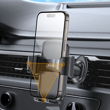 Suport Auto Yesido (C251), Prindere Grila, 360°, Negru