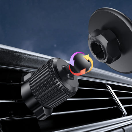 Suport Yesido (C252), Magnetic, for Air Vent, 360°, Barb Lock, Widely Compatible, Negru