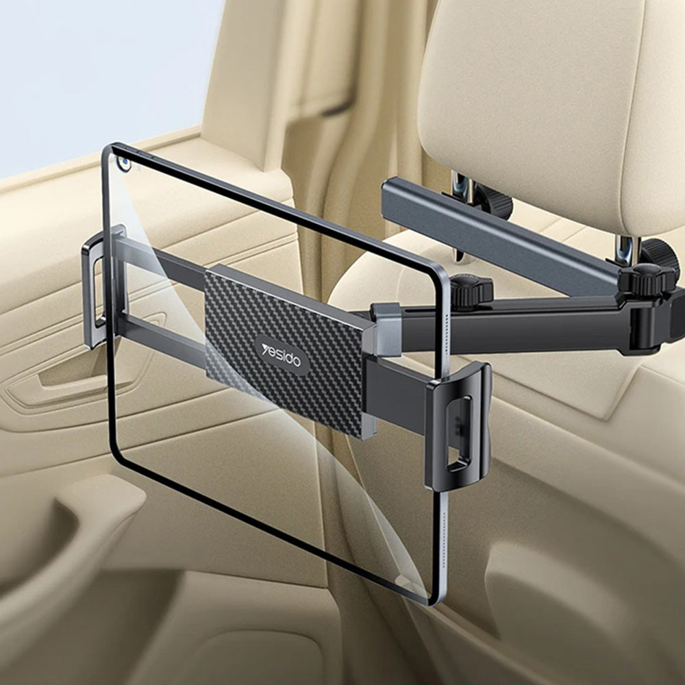 Suport Yesido (C294), for Headrest, 360, Telescopic, Extra Wide Clamping Arm, 4.7 - , Negru