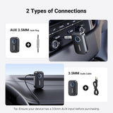 Adaptor Ugreen Bluetooth Audio Receiver (CM596), for Car, Audio Adapter 3.5mm with Built-in Microphone, EDR, Bluetooth 5.3, Negru