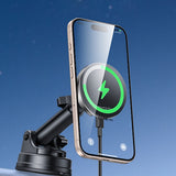 Suport Yesido with Wireless Charging (DS30), for Dashboard/Windshield/Air Vent, Type-C, 15W, Qi2.0, Negru