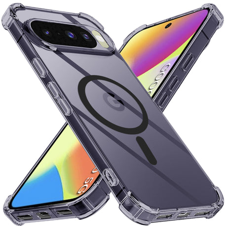Techsuit Shockproof Clear Silicone MagSafe tok Google Pixel 10 / Pixel 10 Pro, negru fumuriu