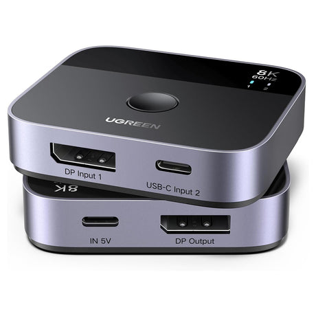 Adaptor Ugreen Adapter (65878), Switch Type-C, DP to Type-C, DP, UHD 4K@240Hz, 3D HDR, Plug&Play, Stable Transmission, Negru
