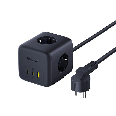 Gadget Baseus Extension Cord EnerFill FA11 (E00082100123-00), 3 x EU Socket, USB, Type-C, 67W, 1.5m, Negru