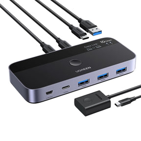 Adaptor Ugreen Adapter CM691 (45784), Sharing Switch 2xUSB-C & Mini USB Input, 3xUSB & USB-C Output, 10Gbps, Plug&Play, Negru