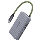 Stocare Ugreen Card Reader (55886), Type-C to 2x SD, TF Card, Dual Connector, 170MB/s, Plug&Play, Built-in Cable, Gri