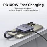 Stocare Ugreen Magnetic Card Reader CM898 (65095), 2x Type-C, SD/TF Card, PD100W Fast Charging, 312MB/s, 4K, 2TB, Gri