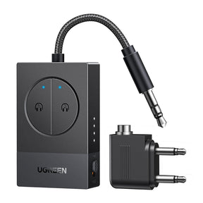 Adaptor Ugreen Transmitter Audio Adapter BT305 (65706), Type-C, Jack 3.5mm, Bluetooth 5.4, Dual Pairing, LED Lights, Negru