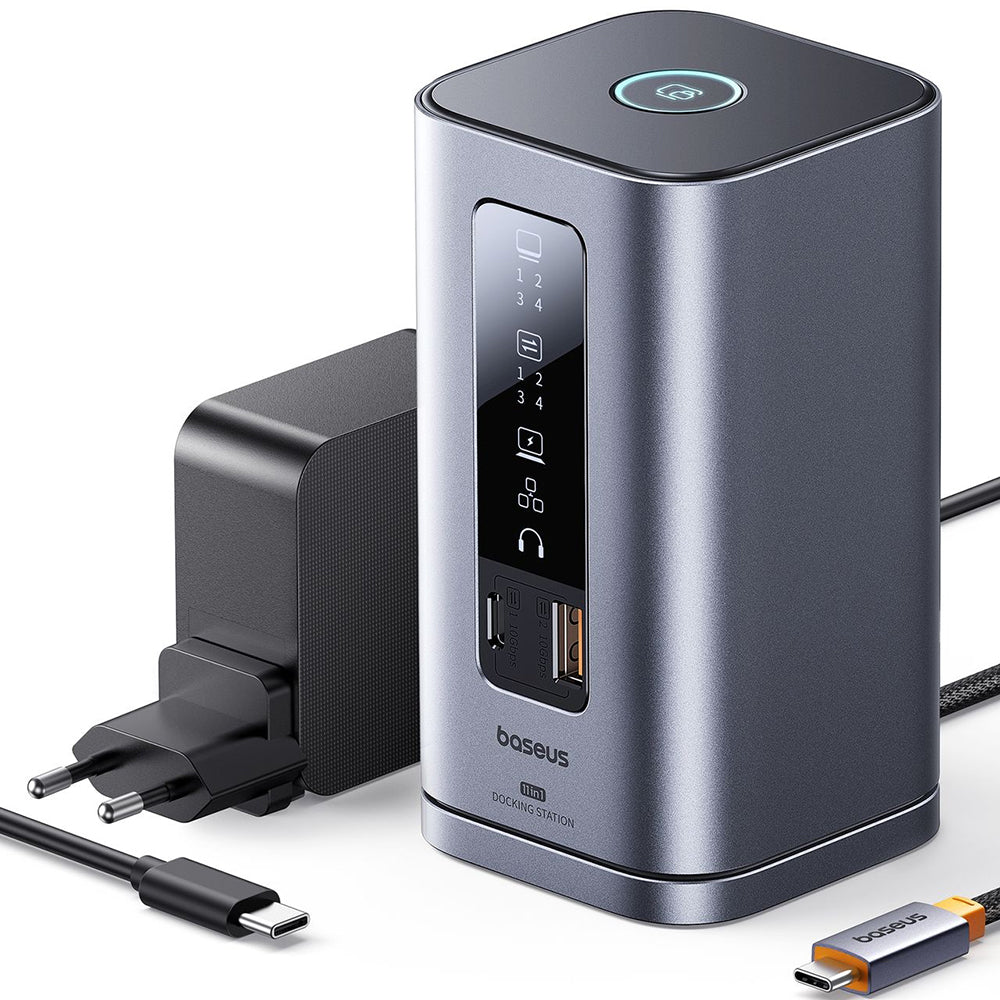 Hub/Dock Baseus 11in1 Docking Station Spacemate Series (B0112701), Triple 4K Display, 10Gbps, PD100W Fast Charging, Gri Spatial