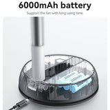 Yesido Premium Fan (YF11), Adjustable Height, Foldable, Portable, 3 Wind-Speed Settings, Remote Control, 6000mAh, Alb