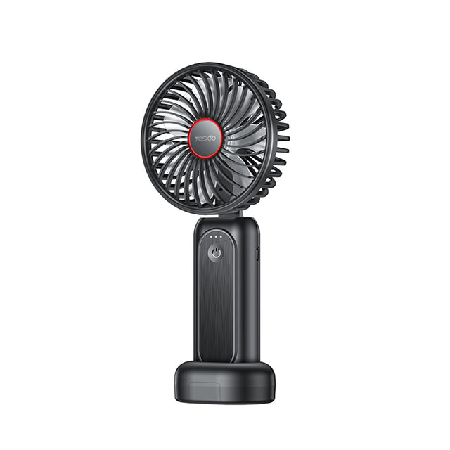 Yesido Mini Handheld Fan (YF10), Power Bank, Foldable, 3 Speed Levels, Phone Holder, 4000mAh, Type-C, Negru