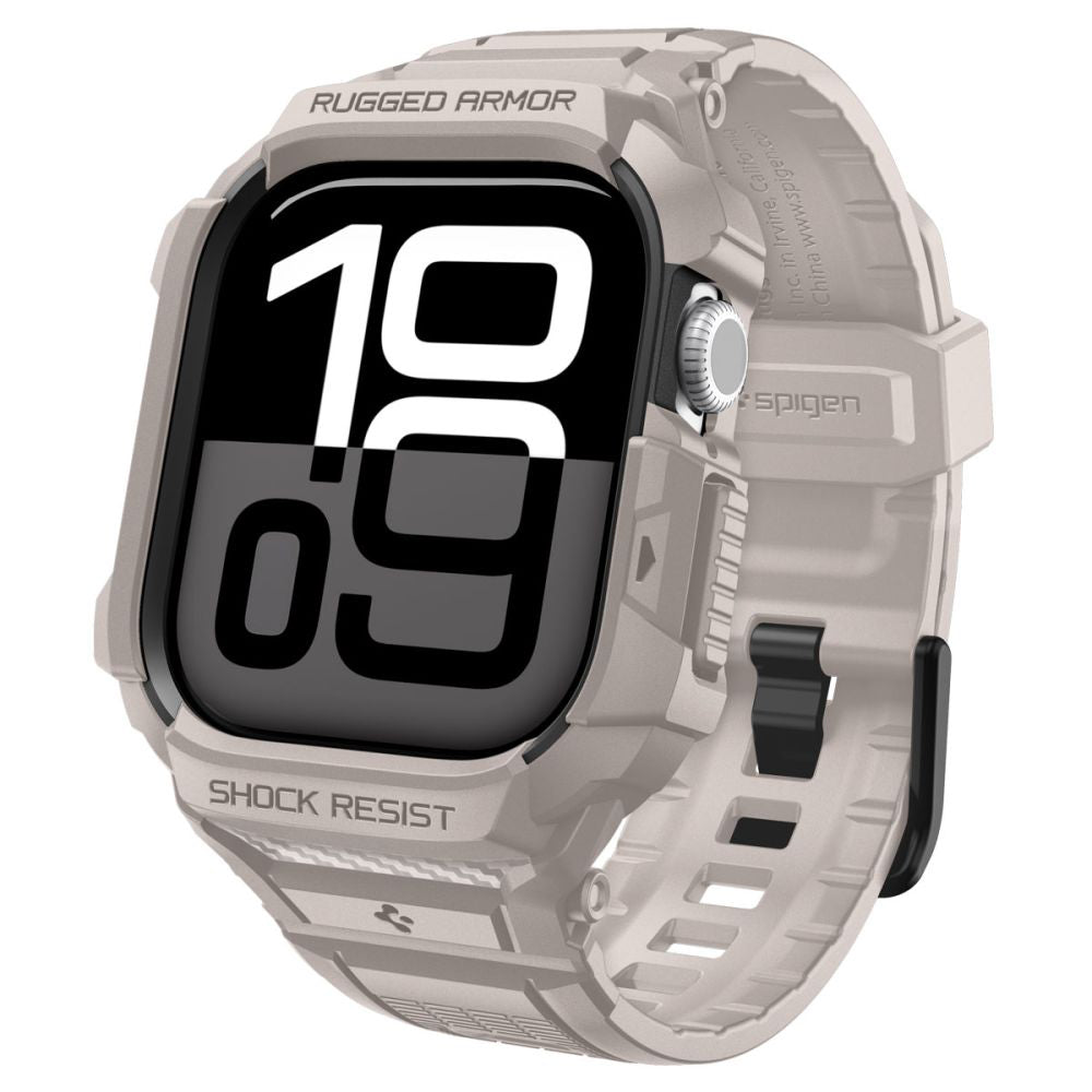 Accesoriu smartwatch Spigen Rugged Armor Pro V2 (ACS10496) compatibil cu Apple Watch 10 42mm / Watch 11 42mm, Dune Beige