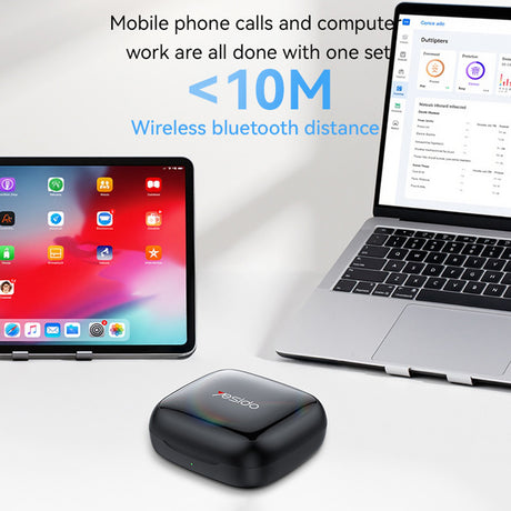 Casti Yesido (YSP24), with Bluetooth V5.4, Open-ear Design, Three-band Prominence, Touch, 400mAh, USB-C, Negru