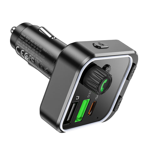 Gadget Borofone FM Modulator and Car Charger Highway (BC53), Bluetooth V5.0, 2x USB, Type-C, 38W, RGB Ambient Lights, Negru