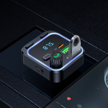 Gadget Borofone FM Modulator and Car Charger Highway (BC53), Bluetooth V5.0, 2x USB, Type-C, 38W, RGB Ambient Lights, Negru