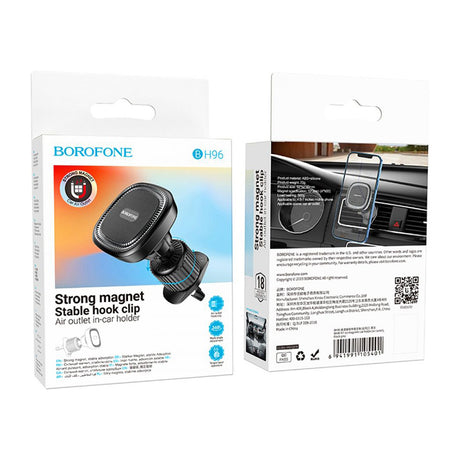 Suport Borofone Ice (BH96), Magnetic, for Air Vent, 360° Adjust, Negru Gray