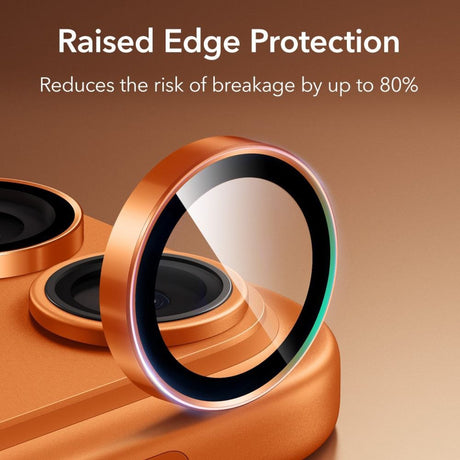 Folie de protectie ESR Armorite Camera Lens Protectors compatibil cu iPhone 14 Pro/Pro Max/15 Pro/Pro Max/16 Pro/Pro Max/17 Pro/Pro Max, Portocaliu