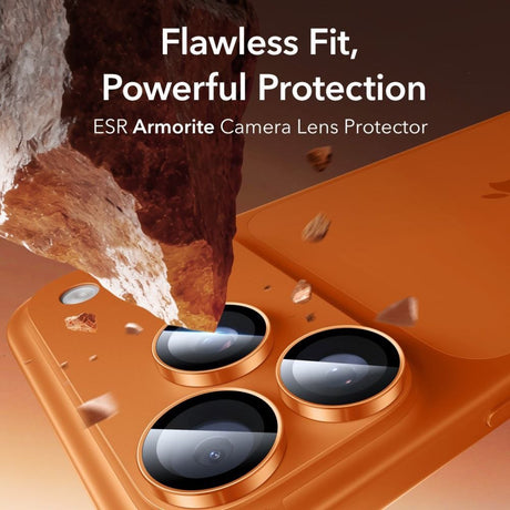 Folie de protectie ESR Armorite Camera Lens Protectors compatibil cu iPhone 14 Pro/Pro Max/15 Pro/Pro Max/16 Pro/Pro Max/17 Pro/Pro Max, Portocaliu