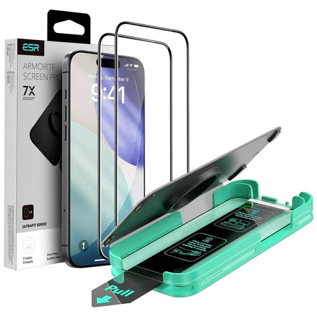 Folie de protectie ESR Armorite UltraFit (set de 2) compatibil cu iPhone 16 Pro / iPhone 17, Negru