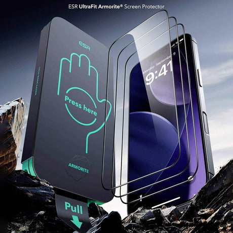 Folie de protectie ESR Armorite UltraFit (set de 2) compatibil cu iPhone 16 Pro / iPhone 17, Negru