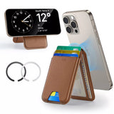 Suport ESR Classic Magnetic Wallet Stand (3C13210300265), with Magnetic Ring, Vegan Leather, Adjustable, 3x Card Slots, Maro