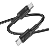 Cablu Borofone Feliz Series (BX111), Type-C to Type-C, PVC, Universal, 60W, 3A, 1m, Negru
