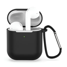 Casti Techsuit Silicone Case, for for AirPods 1 / AirPods 2, Smooth Ultrathin Material, Negru
