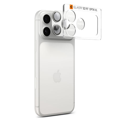 Folie de protectie Spigen Optik.tR EZ Fit Pro XL Camera Glass (AGL10647) compatibil cu iPhone 17 Pro, Argintiu