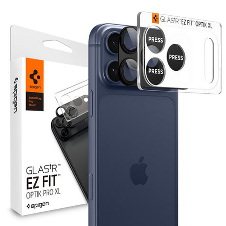 Folie de protectie Spigen Optik.tR EZ Fit Pro XL Camera Glass (AGL10649) compatibil cu iPhone 17 Pro Max, Negru