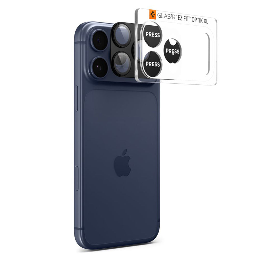 Folie de protectie Spigen Optik.tR EZ Fit Pro XL Camera Glass (AGL10649) compatibil cu iPhone 17 Pro Max, Negru