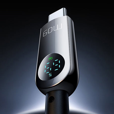 Cablu Mcdodo (CA-4780), Type-C to Type-C, PD60W, with Built-in LED Display, ABS + Nylon, 1.2m, Negru
