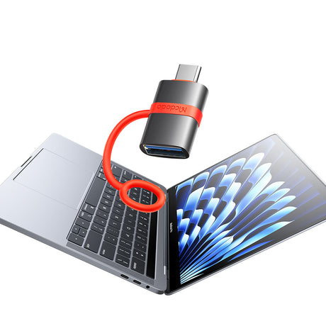 Adaptor Mcdodo Adapter (OT-3810), with Silicone Hook, Aluminium Alloy, USB to Type-C, 5Gbps, Portable Design, Plug&Play, Gri