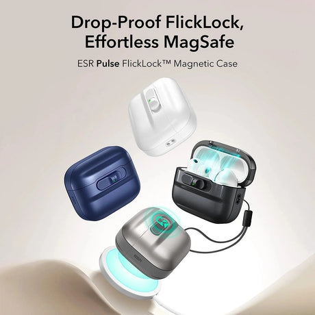 Casti ESR Pulse Magnetic FlickLock, Apple AirPods Pro 3, Albastru Inchis